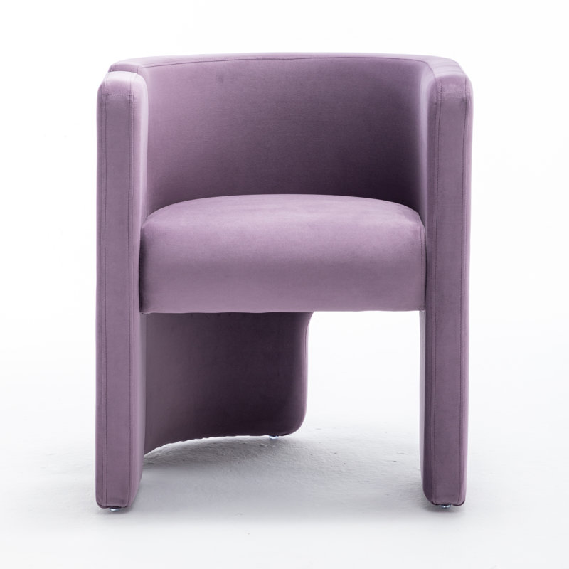 Jaimyn 24" Wide Upholstered Barrel Accent Chair, Purple Velvet