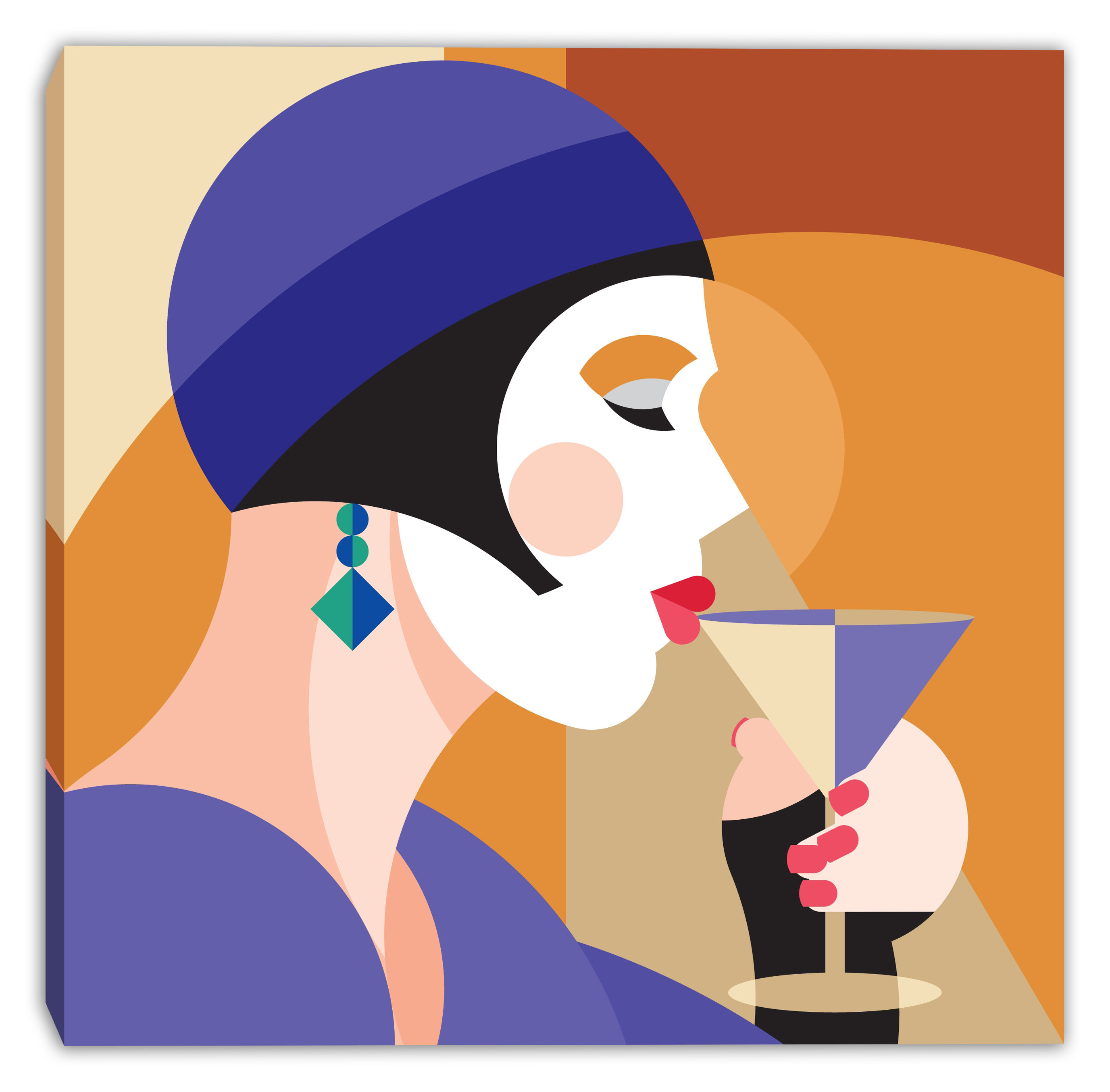 Ophelia & Co. Evening Sip Wrapped Canvas Wall Art | Wayfair
