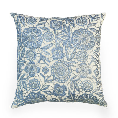 Embroidered Linen Throw Pillow