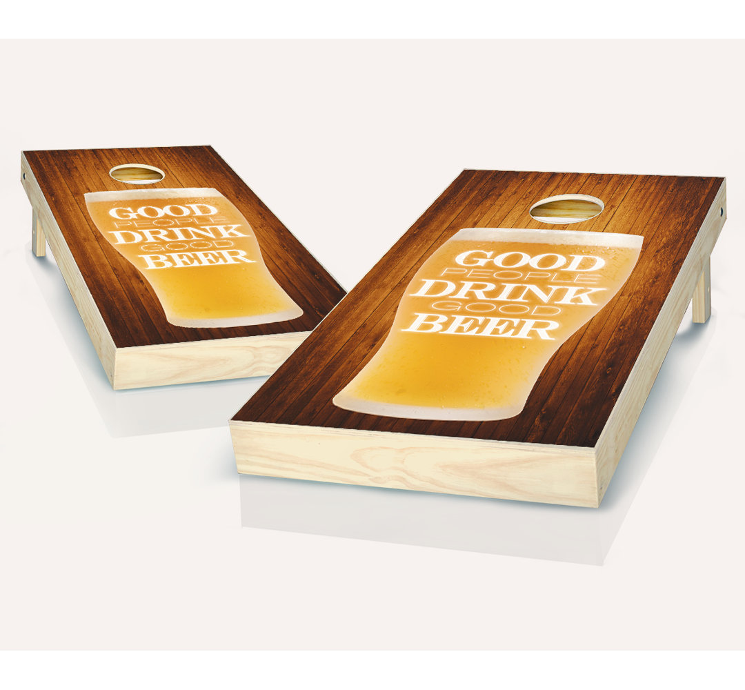 2' x 4' Good People Solid Wood Cornhole Set with Bags AJJ Cornhole