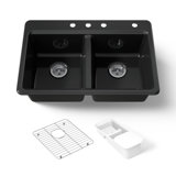 Riverby® 33" Top-Mount Double-Bowl Workstation Kitchen Sink