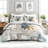 Fractal Flower Comforter Set, Abstract Swirl Bedding Set with 2 Pillow Cases, Soft and Machine Washable Bedding, All Seasons Comforter for Room Decor-123021225