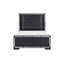 Ensemble de chambre à coucher avec panneau à DEL en cuir pour lit très grand 4 pièces Jacquon: lit, commode, miroir, table de chevet-860580679