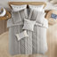 Ensemble de housse de couette en coton avec chenille King / Cal King-117517797-117517800