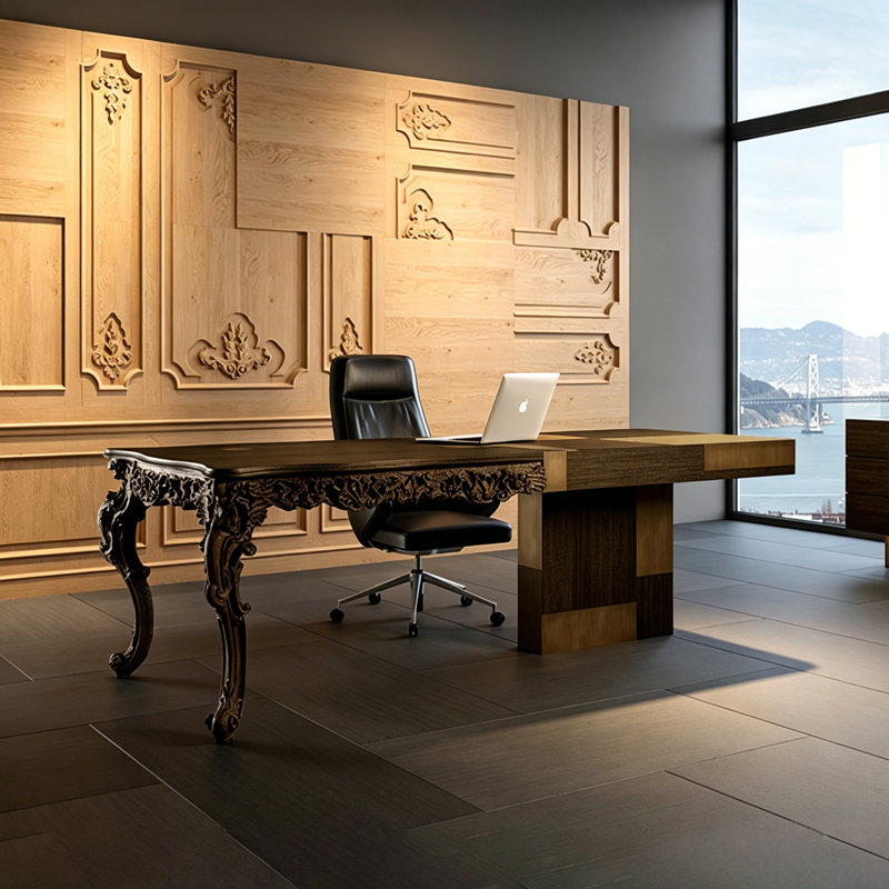 Table de bureau 62,9 po Modern Creative, 29.92" H x 62.99" W x 31.5" D