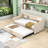 Twin Velvet Upholstered Daybed with Pop Up Trundle, Featuring Soft Backrest-2061566525