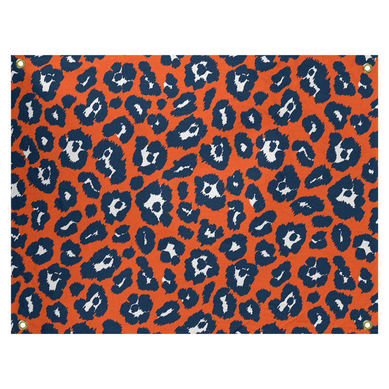 Tapisserie de football en polyester Denver, H 59 po x l 80 po, Orange/Blanc