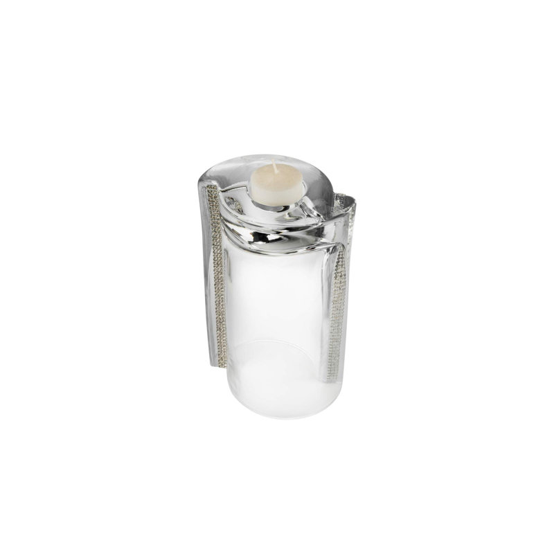 Le Monde 1390/SW, 8'' Crystal Candlestick w/Rhinestones, Candle Holder, Decorative Gift