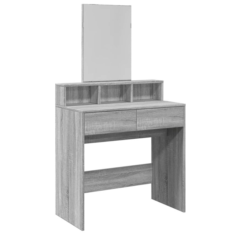 Dressing Table with Mirror, Grey Sonoma