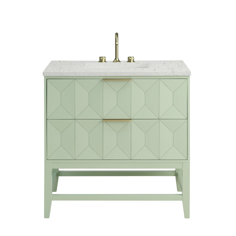 Emmeline 36" Single Bathroom Vanity Set, Lime Delight, 8" Widespread, Pistachio