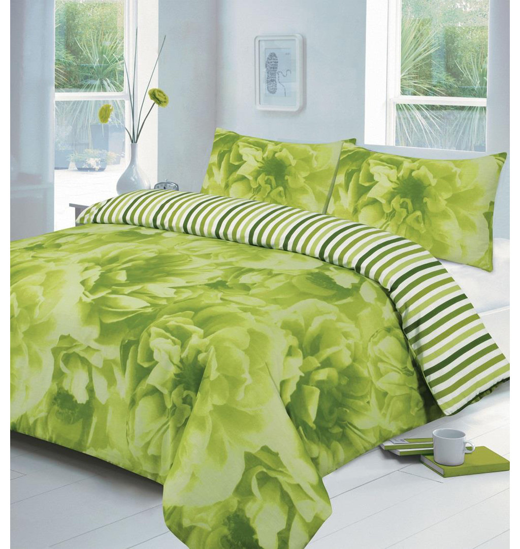 HomeSpace Direct Cotton Blend Floral Duvet Cover Set with Pillowcases - Image 2