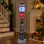 Lampadaire de décoration de Noël 60 po avec DEL blanc froid et nœud rouge pré-éclairé, noir