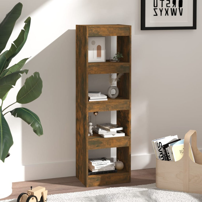 Lamariana 135cm H Standard Bookcase, Smoked Oak, 135cm H x 40cm W x 30cm D