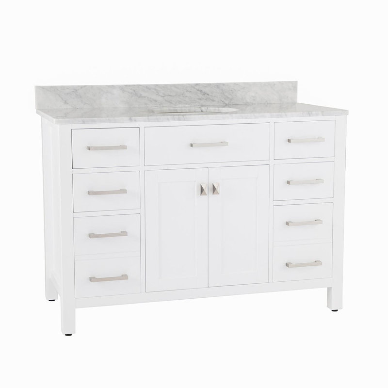 Ashlay 48.25'' Single Bathroom Vanity with Top, White