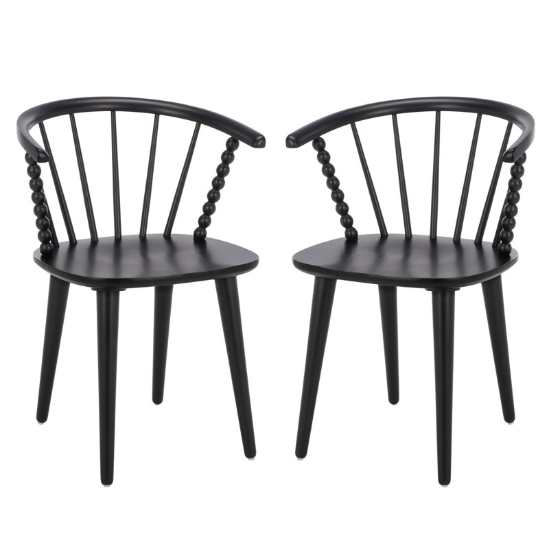 Paras Curved Back Dining Chair, Matte Black