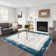 Machine Washable Rugs Bordered Modern Non-Slip Low Pile Rubber Backing Indoor Area Rug for Living Room Bedroom Kitchen Dining Room
