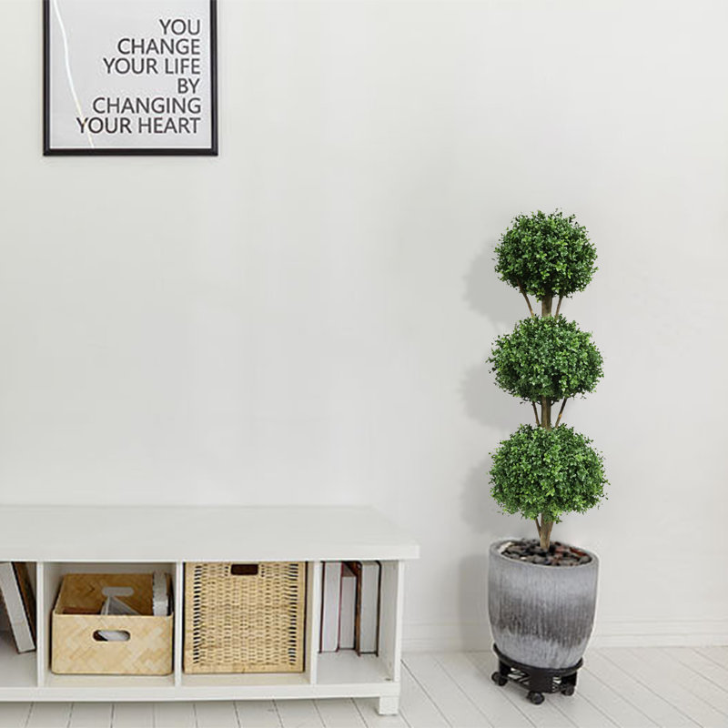 4.6ft Artificial Topiary Tree With Three Ball