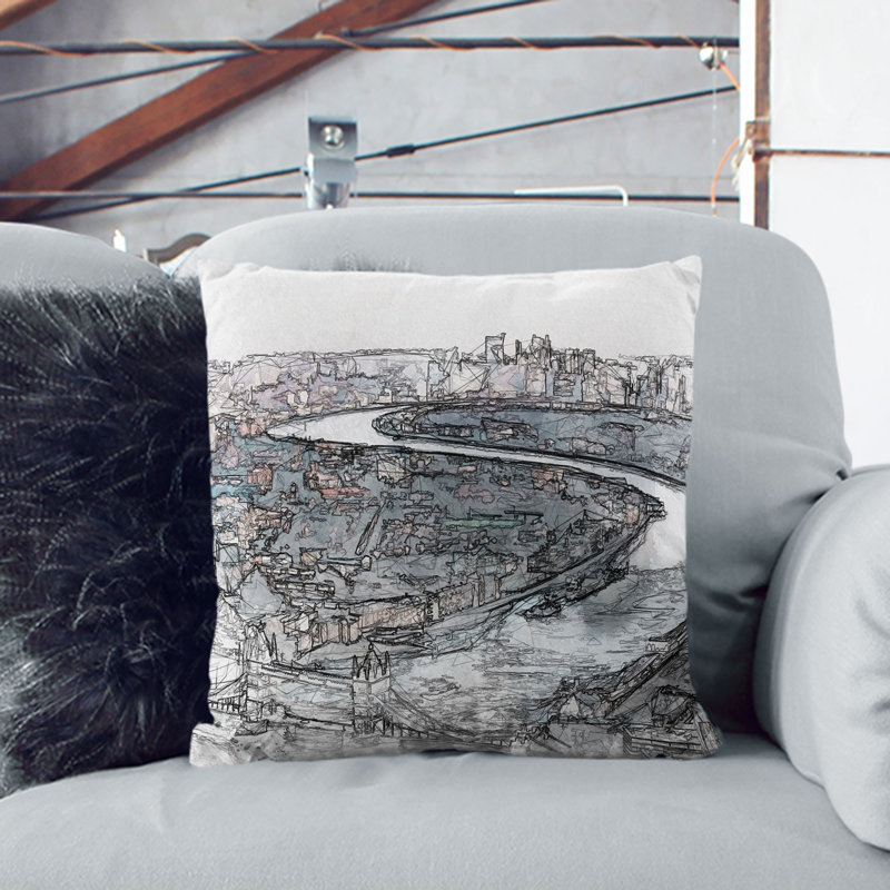 Square Throw Cushion, 55cm H x 55cm W x 20cm D, Black