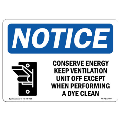 Conserve Energy Keep Ventilation Sign
