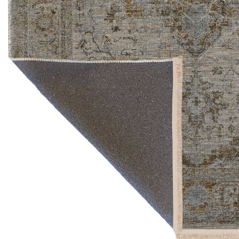 Tapis décoratif multicolore à motif floral, Rectangle 4 pi 11,06 po x 9 pi 10,11 po