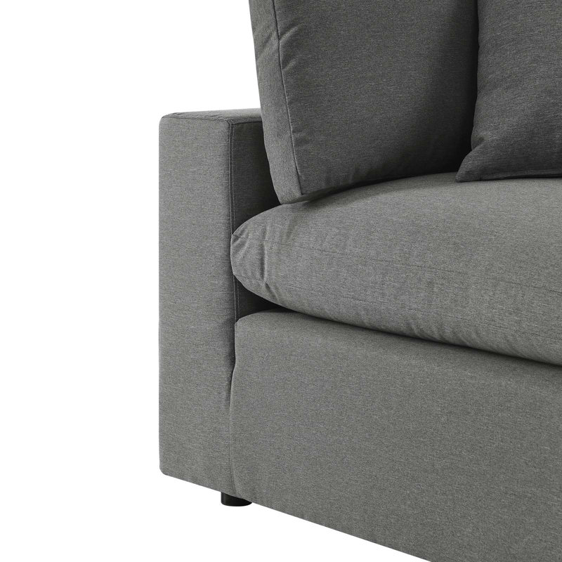 Commix Outdoor Patio Overstuffed Outdoor Patio Loveseat, Charcoal, Charcoal