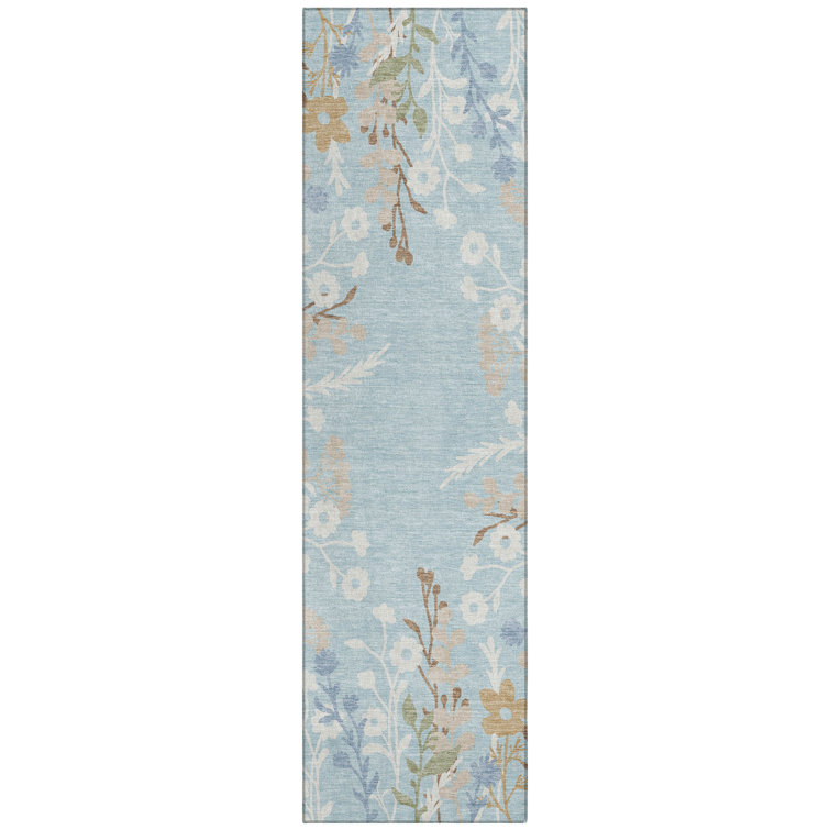 Machine Washable Indoor/Outdoor Skiljo ACN2334 Floral Rug