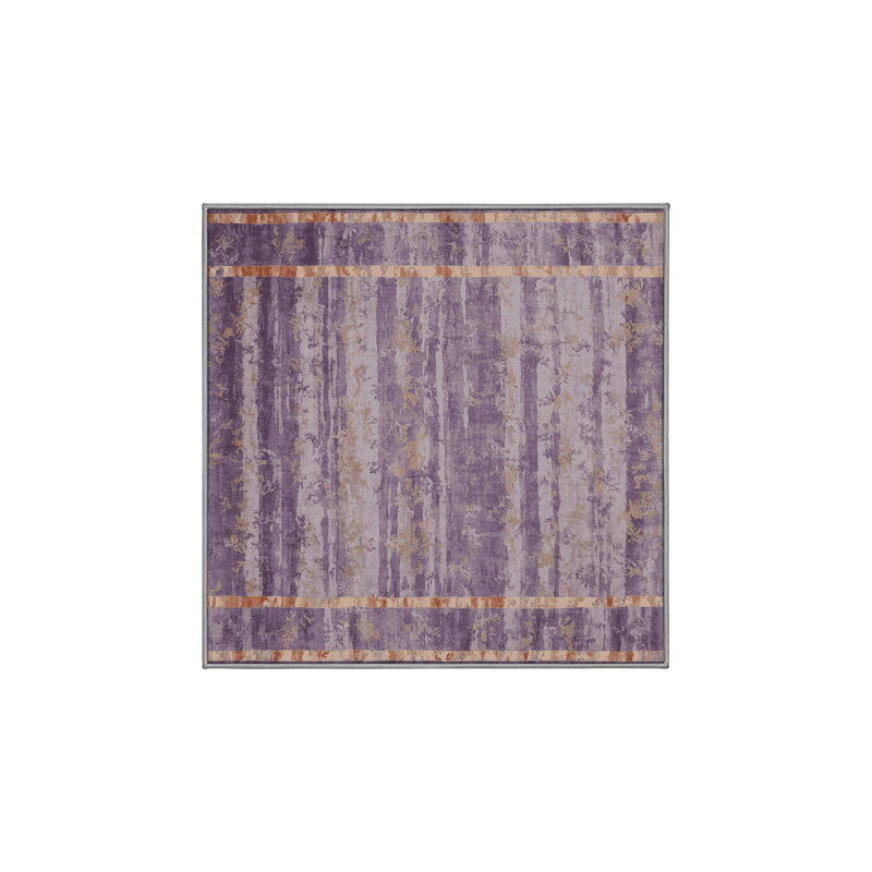 Machine Washable Brown Area Rug, Square 8'