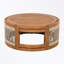 Table basse d'extérieur en bois d'acacia avec décoration en corde