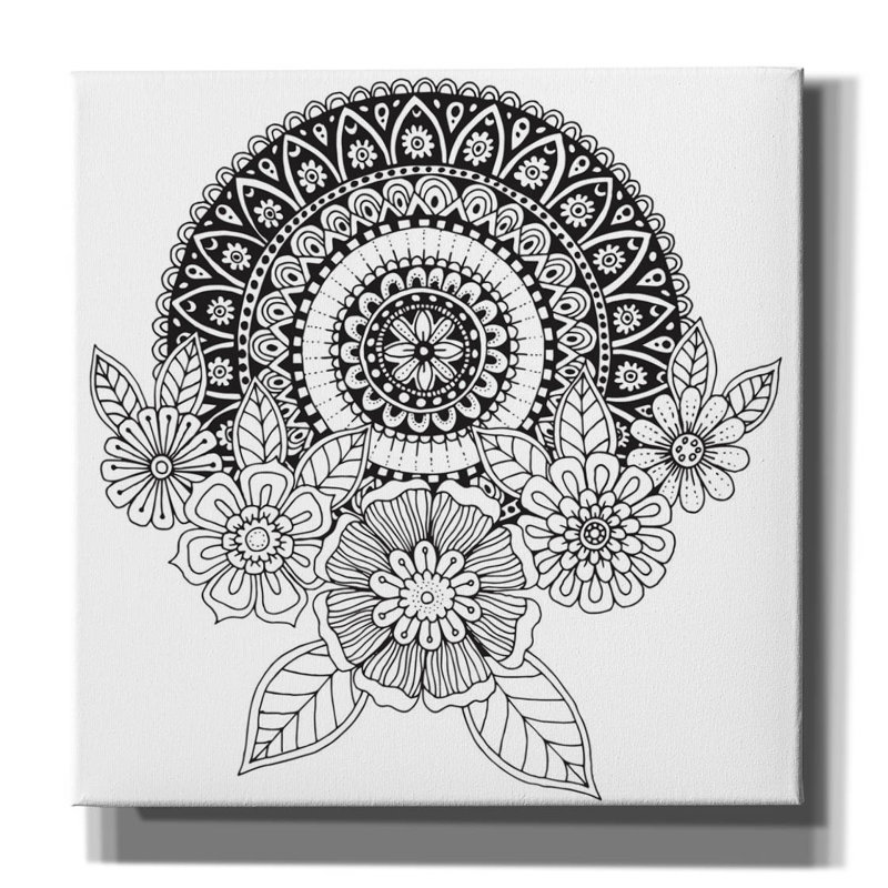 «Mandala Crest» par Hello Angel, art mural sur toile, H 37 po x l 37 po x P 1,5 po