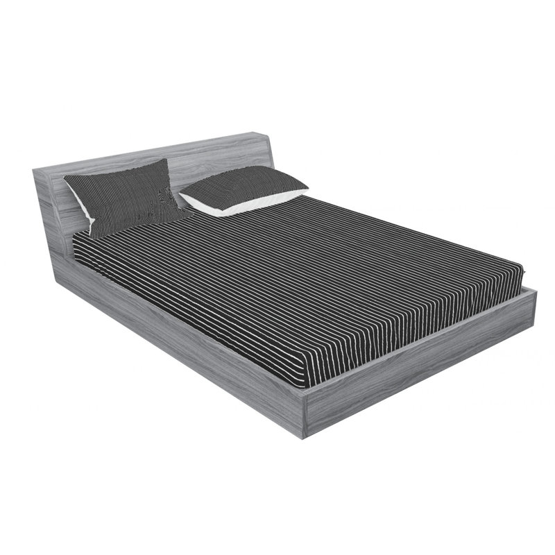 Microfiber Striped Sheet Set, Twin Sheet Set with Fitted Sheet, Black Stripe