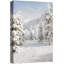Neige recouverte de forêt de pin, montagne, photos de nature alpine d'hiver, impression sur toile encadrée-123386211-123386214