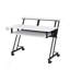 Suitor White & Black Finish Music Recording Studio Desk With Sliding Keyboard Tray And Open Compartment Storage