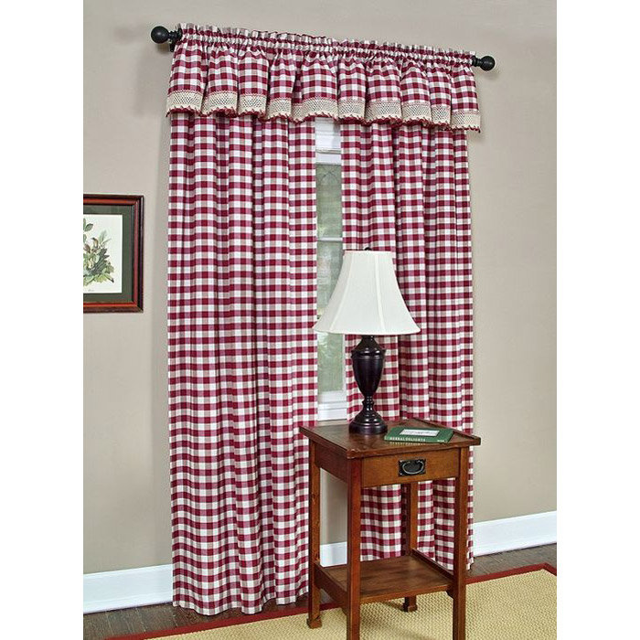 Haylee Semi Sheer Single Curtain Panel, Burgundy, 42" W x 95" L