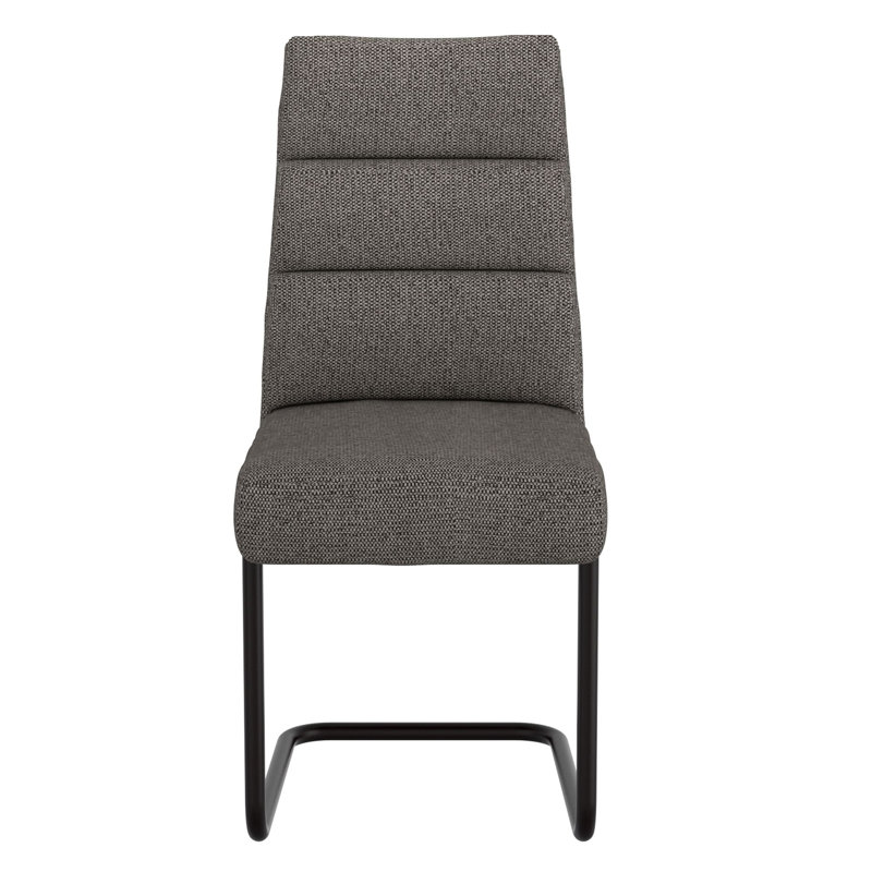Ensemble de 2 chaises de salle à manger Linda, gris anthracite et noir, Gris anthracite