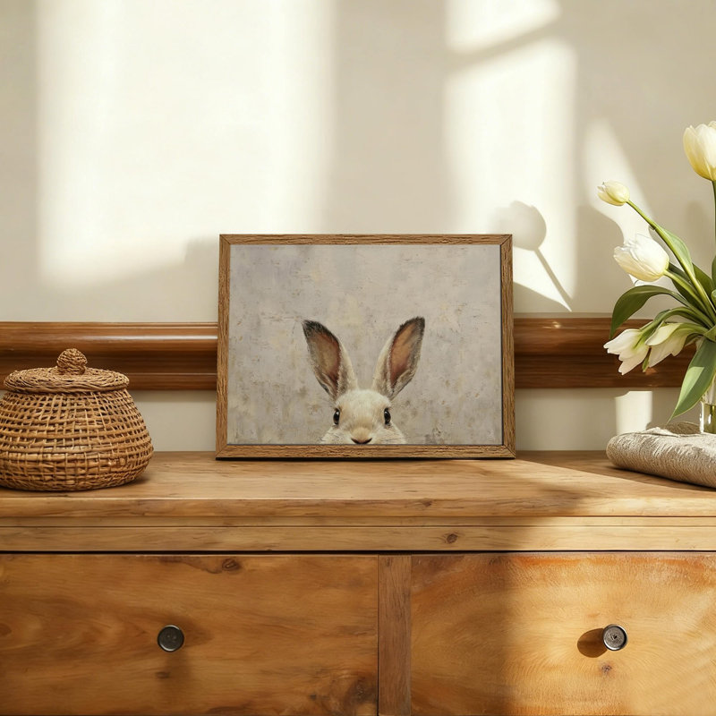 Lapin de Pâques, art mural encadré de lapin rétro, impression sur toile, H 16 po x l 24 po