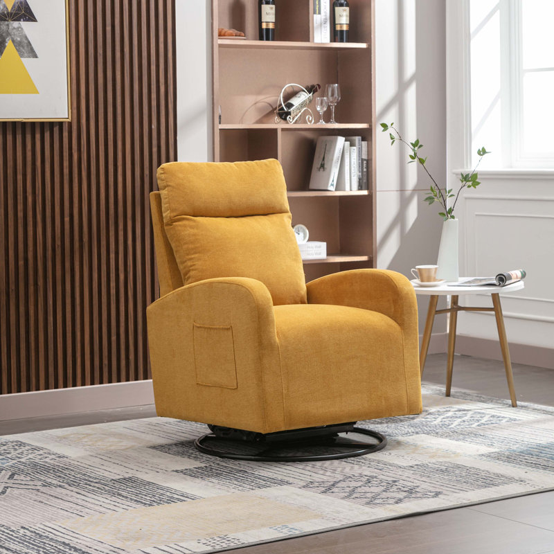 Chaise berçante Rayfe, Tissu jaune
