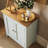 Daris 2 Door Compact Sideboard Buffet Storage Cabinet. 65cm Wide. Solid Oak Top. Polished Chrome Handles. Fully Assembled.