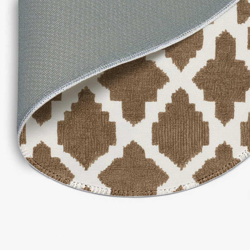 Tapis brun intérieur et extérieur Trellis, Rond 5 pi