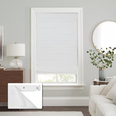  No Drill Cordless Blackout Roman Shade