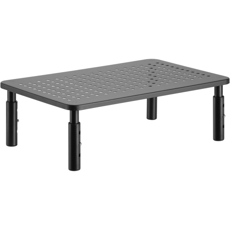 Black Adjustable Metal Mesh Monitor Riser with Silicone Pads