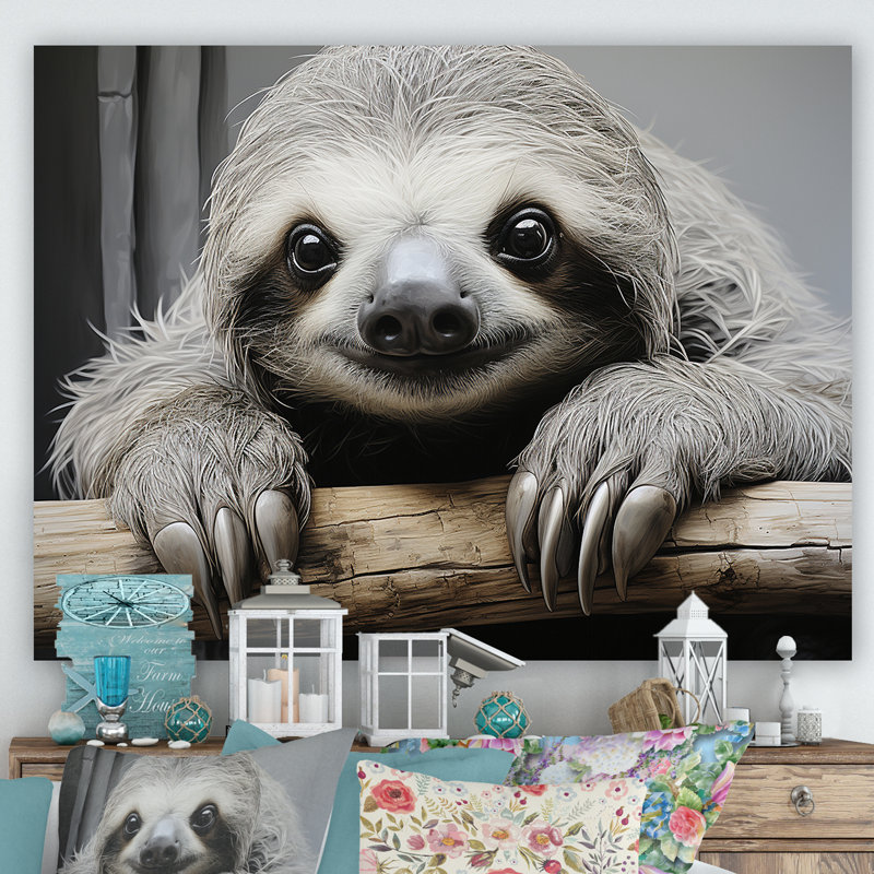 Paresseux doux - impressions sur toile, Toile tendue, H 34 po x l 44 po