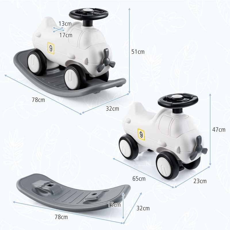3-In-1 Toddler Sliding W/ Detachable Balance Board Rocker