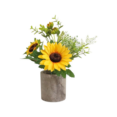 Ornements de tournesols artificiels en pot, décoration de fleurs de camping pour la pelouse, décorations florales de tournesol artificiel pour la table de cuisine de bureau à la maison, plante artificielle pour la fête des mères, Pâques, décoration
