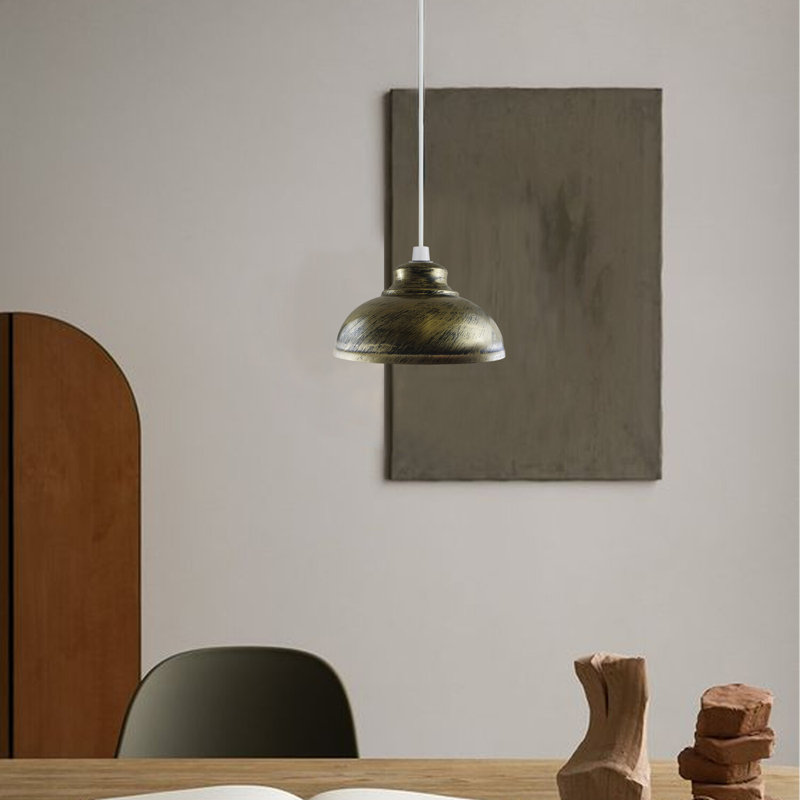 Trabelsi 17cm H Metal Dome Lamp Shade, Brushed Brass