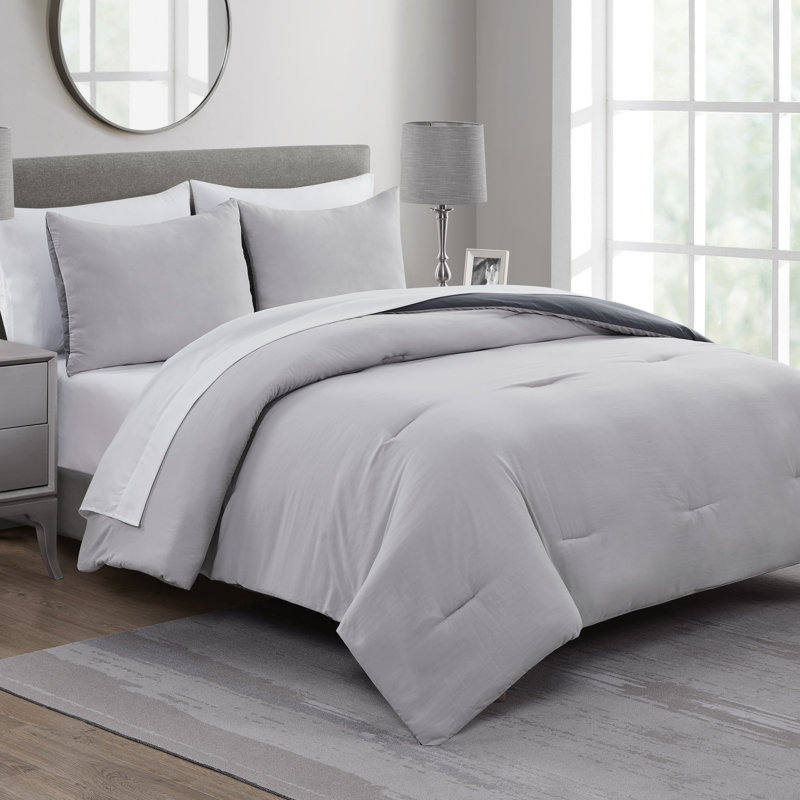 Polyester Comforter, Full / Double Comforter + 2 Standard Shams, Navy