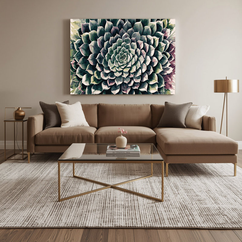 Art mural sur toile Botanical Echeveria, H 11 po x l 14 po