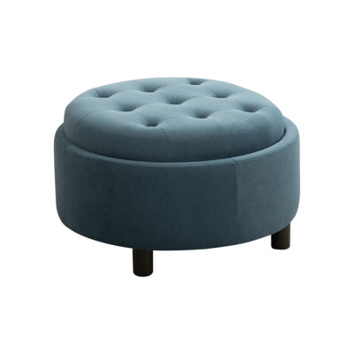 29.33"W Upholstered Round Ottoman