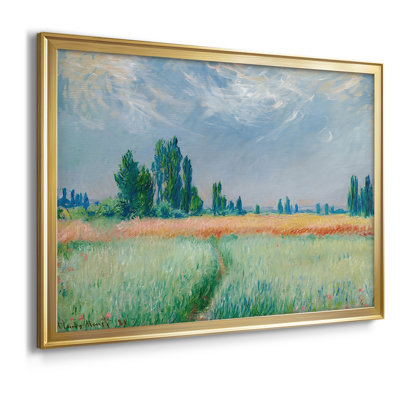 Oat and Poppy Field, Giverny-Claude Monet-Framed Gallery Wrapped Canvas-1890