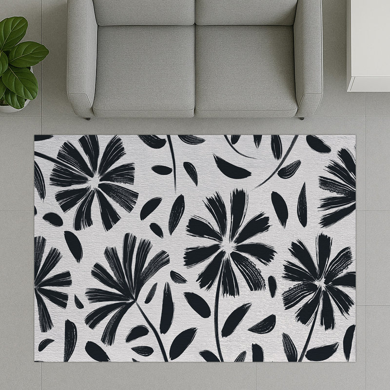 Floral Area Rug, Rectangle 90 x 150 cm