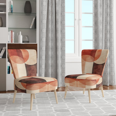Chaise rembourrée abstraite moderne transitionnelle - Chaise d'appoint Terre cuite Balance IV